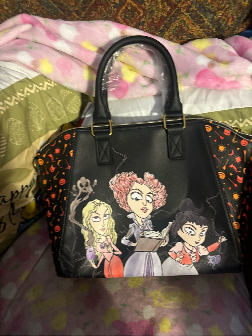 Loungefly hocus pocus Halloween Sisters Satchel with Orange Accent